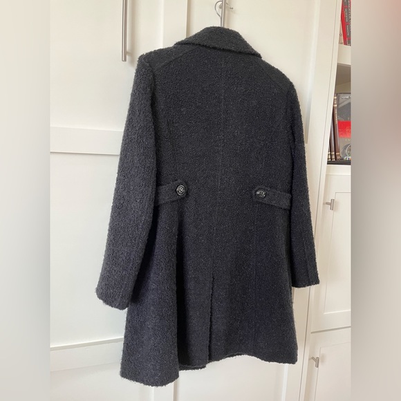 Gallery New York Black Boucle Knit Coat Sz L - Picture 3 of 6